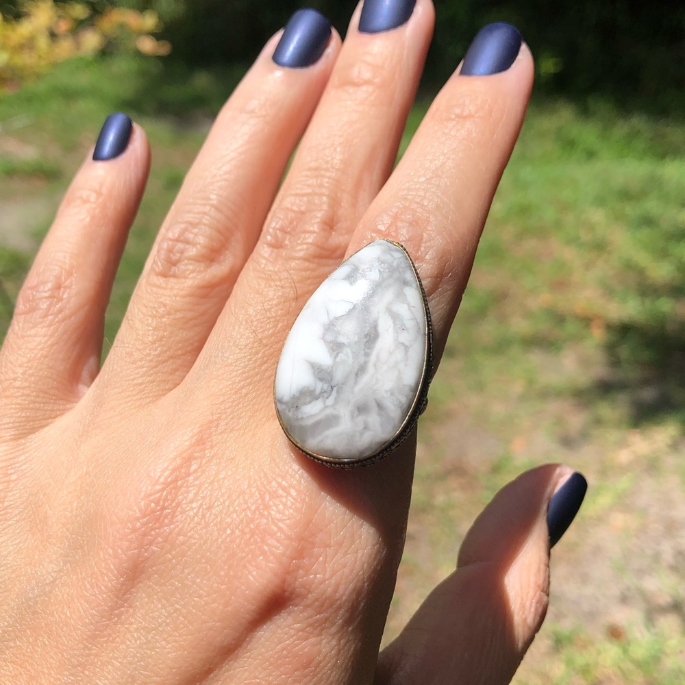 Large Marbled Stone Ring